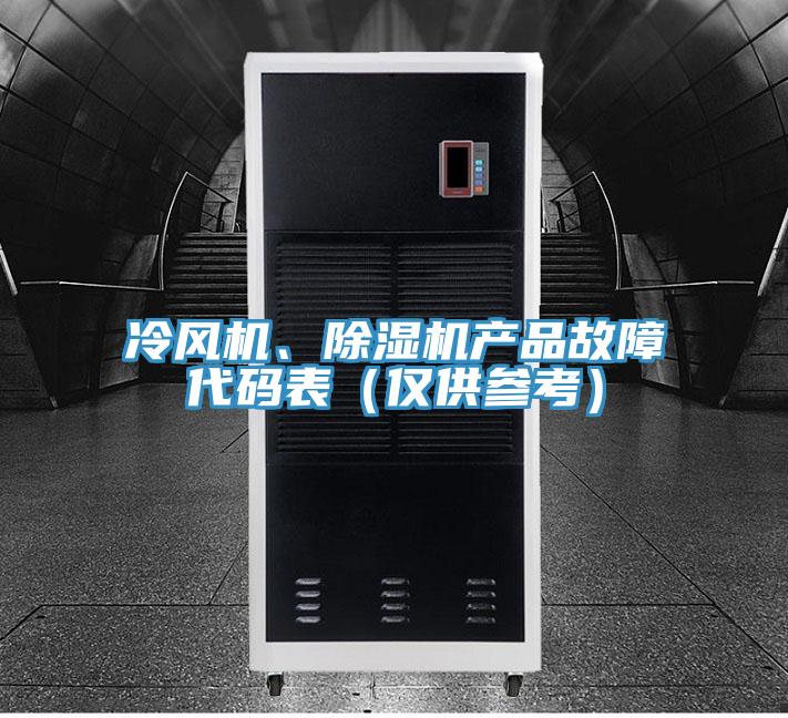 冷風機、除濕機產品故障代碼表(僅供參考)