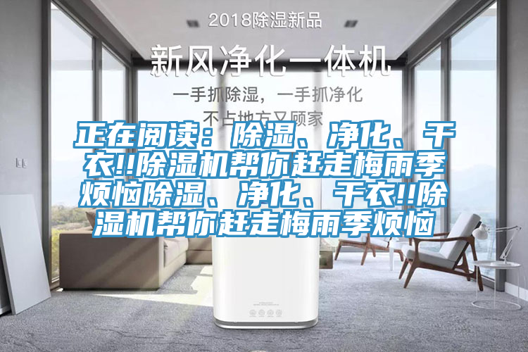 正在閱讀：除濕、凈化、干衣!!除濕機(jī)幫你趕走梅雨季煩惱除濕、凈化、干衣!!除濕機(jī)幫你趕走梅雨季煩惱